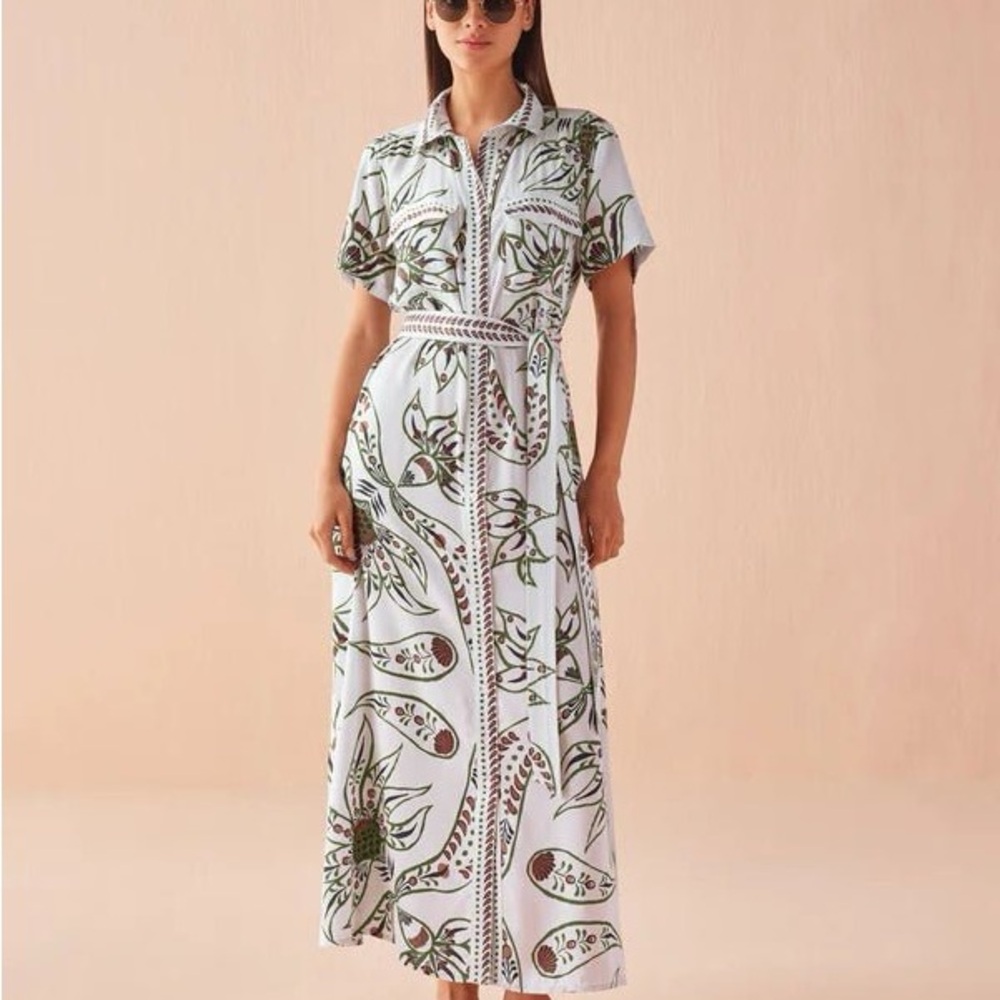 Omika Amira Shirt Dress- Diya Powder
